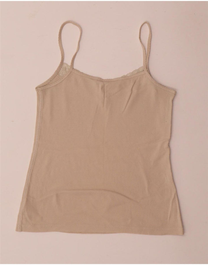 Tommy Hilfiger Womens Cami Top UK 12 Βαμβακερό μεσαίο μπεζ
