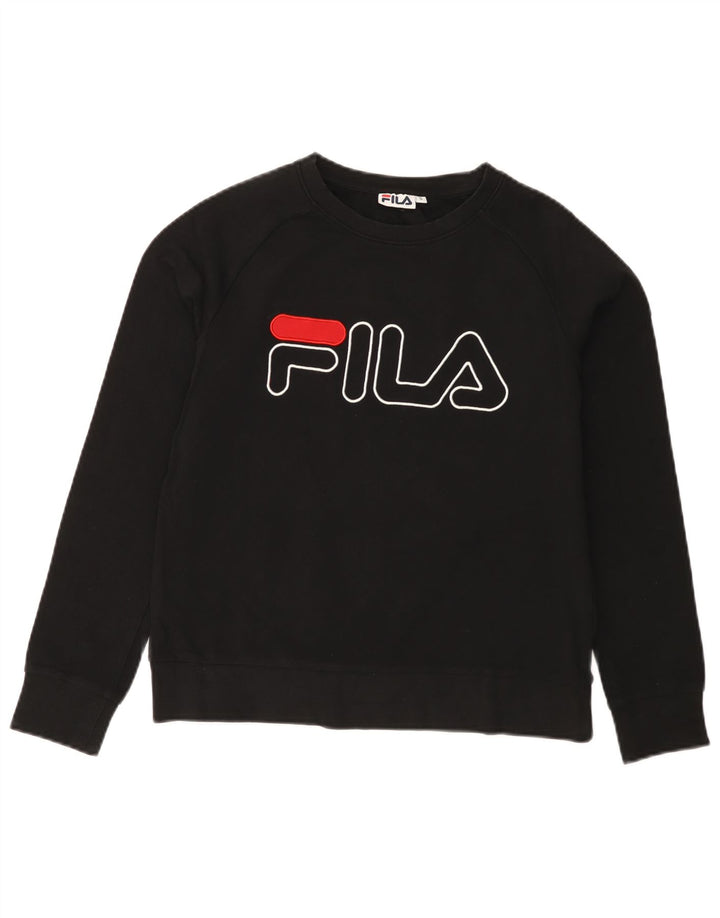 Γυναικείο γραφικό φούτερ FILA Jumper UK 10 Small Black Cotton