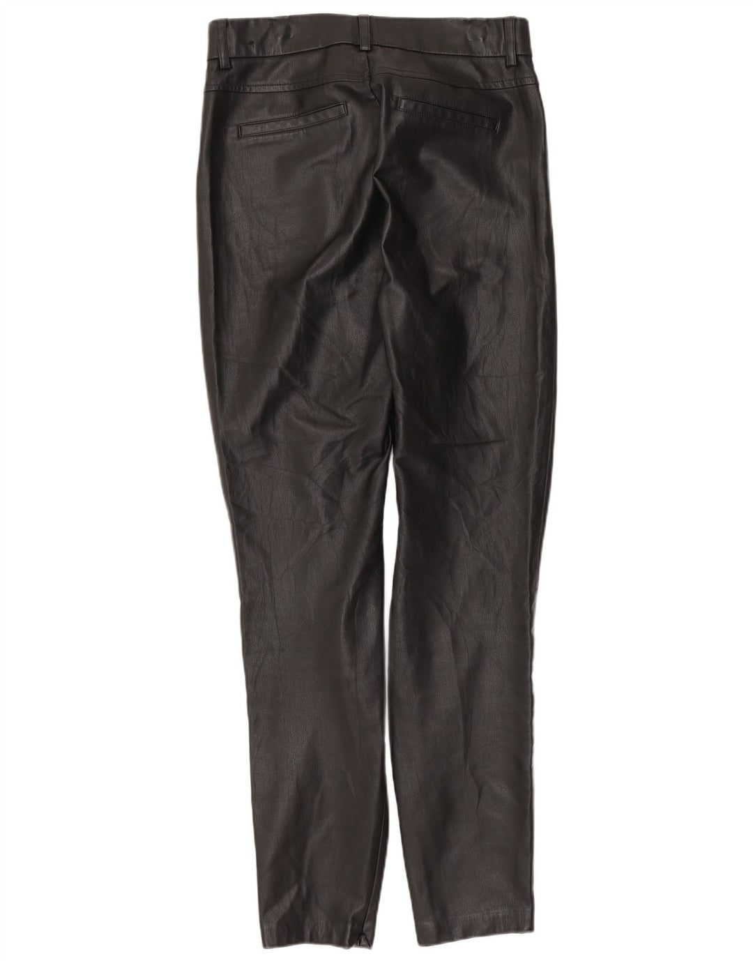 Zara Γυναικείο Slim Faux Leather Παντελόνι Small W26 L27 Black