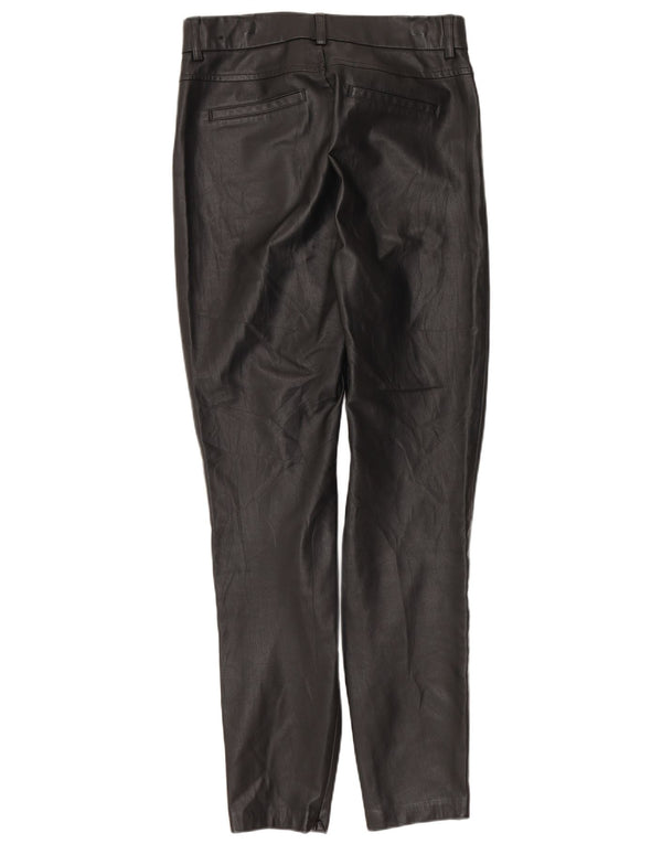 Zara Γυναικείο Slim Faux Leather Παντελόνι Small W26 L27 Black