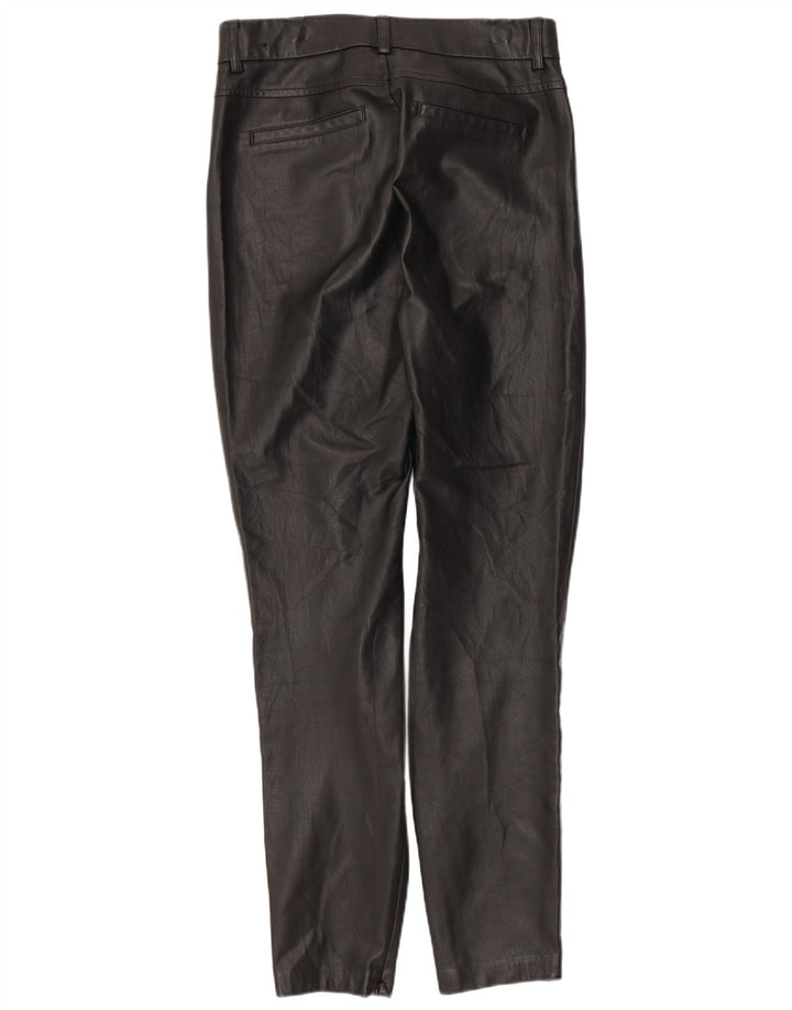 Zara Γυναικείο Slim Faux Leather Παντελόνι Small W26 L27 Black