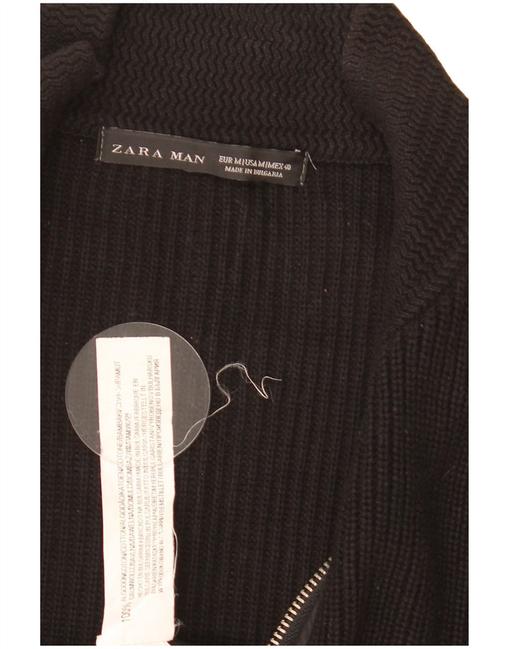 Ανδρική ζακέτα Zara, μεσαίο μαύρο βαμβακερό