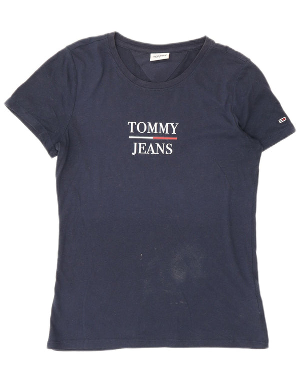 Γυναικείο γραφικό μπλουζάκι Tommy Hilfiger Top UK 10 Small Navy Blue από βαμβάκι