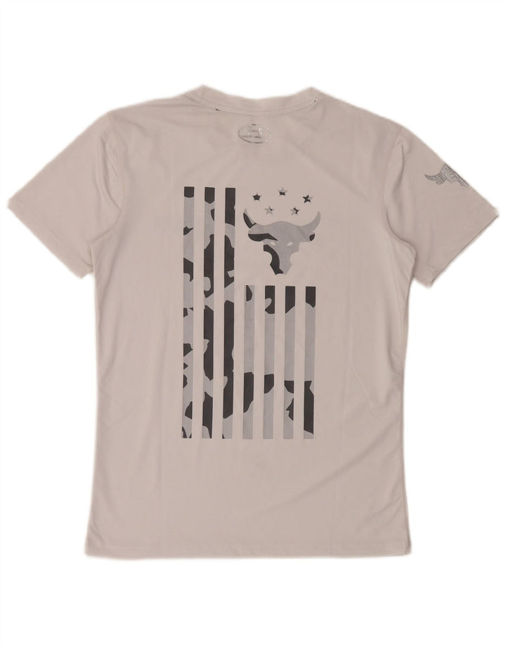 Under Armour Mens Heat Gear Graphic T-Shirt Top μεσαίο λευκό πολυεστέρας