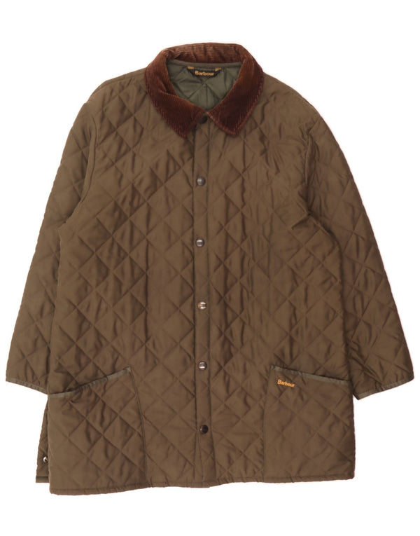 BARBOUR Mens Quilted Jacket UK 42 XL Brown Polyester Classic