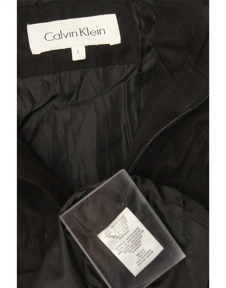 Calvin Klein Ανδρικό μπουφάν με κουκούλα αντιανεμικό UK 40 μεγάλο μαύρο πολυεστέρα