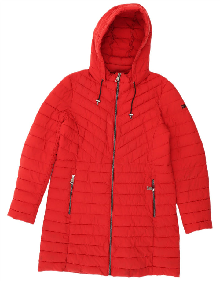 Dkny Γυναικείο παλτό με κουκούλα UK 16 Large Red Polyester