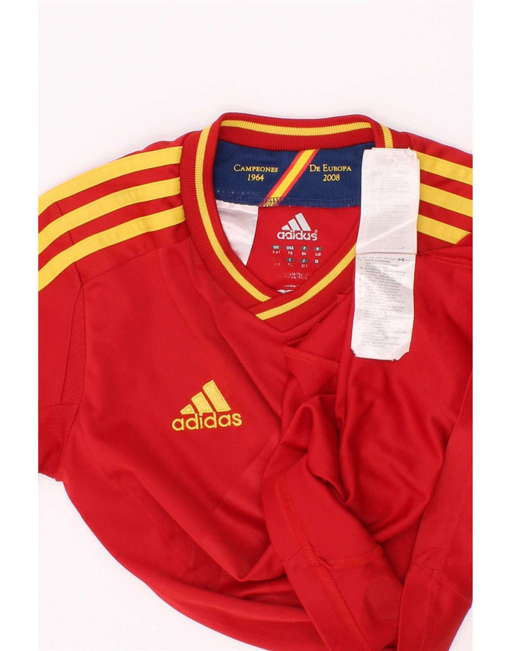 Adidas Boys Climacool T-Shirt Top 7-8 ετών με κόκκινο ριγέ πολυεστέρα