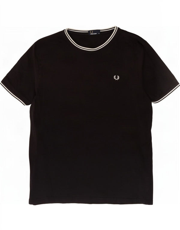 Fred Perry Ανδρικό T-Shirt Top 2XL Μαύρο βαμβακερό