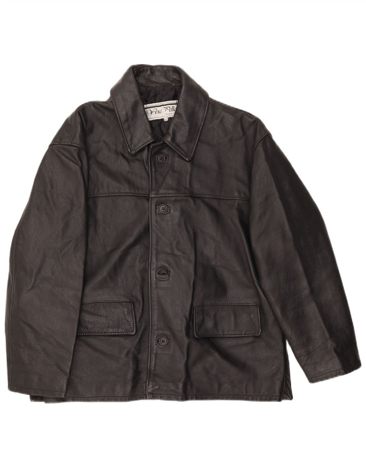 Vintage Ανδρικό Δερμάτινο Μπουφάν IT 50 Large Μαύρο Δερμάτινο