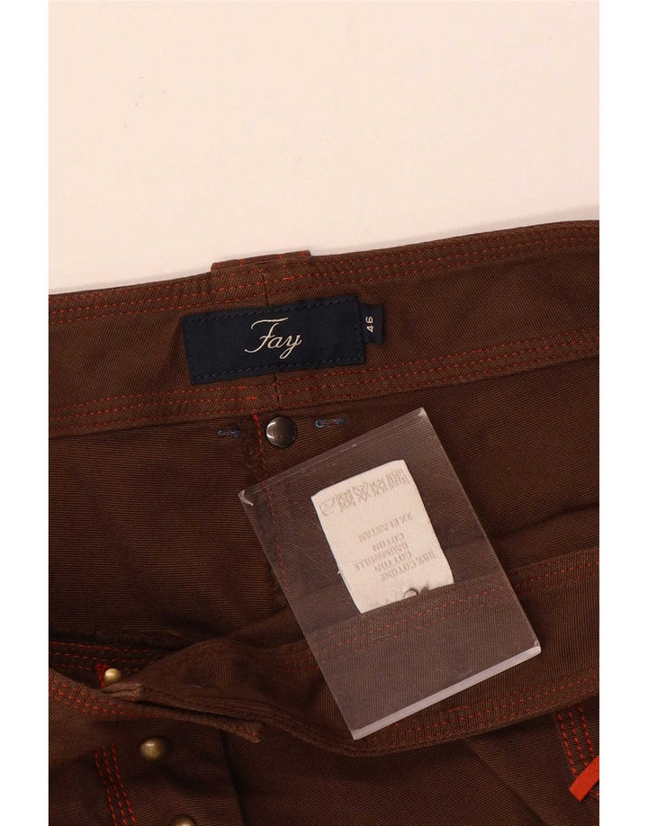 Fay Γυναικείο Casual Σορτς IT 46 Μεγάλο W32 Καφέ Βαμβακερό