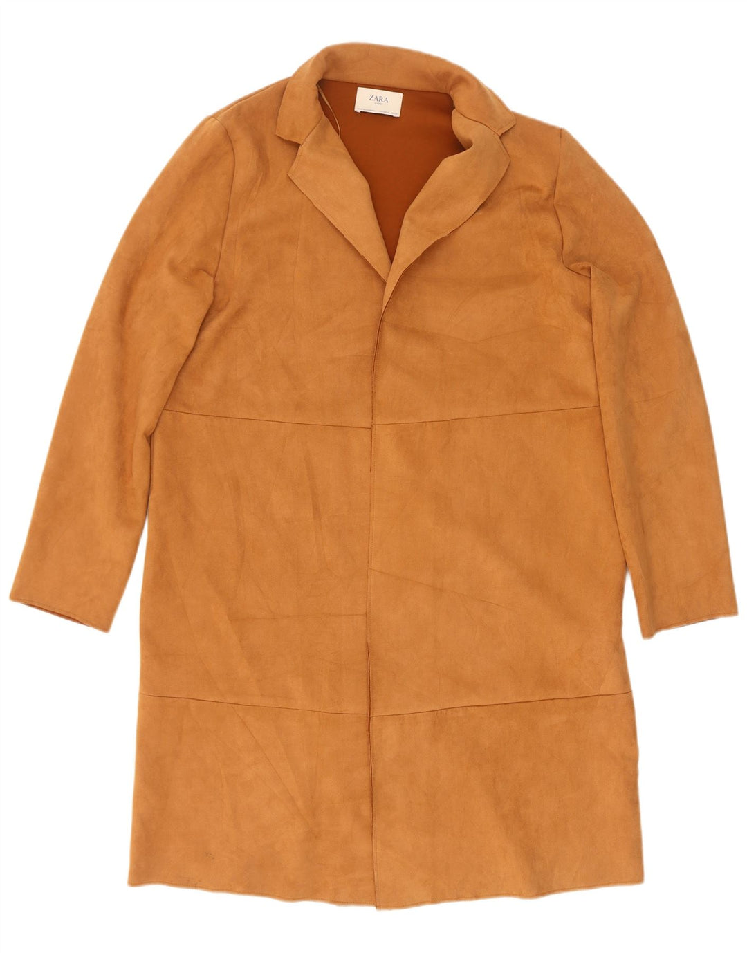 Zara Γυναικείο Ανοιχτό Σουέντ Πανωφόρι UK 18 XL Καφέ