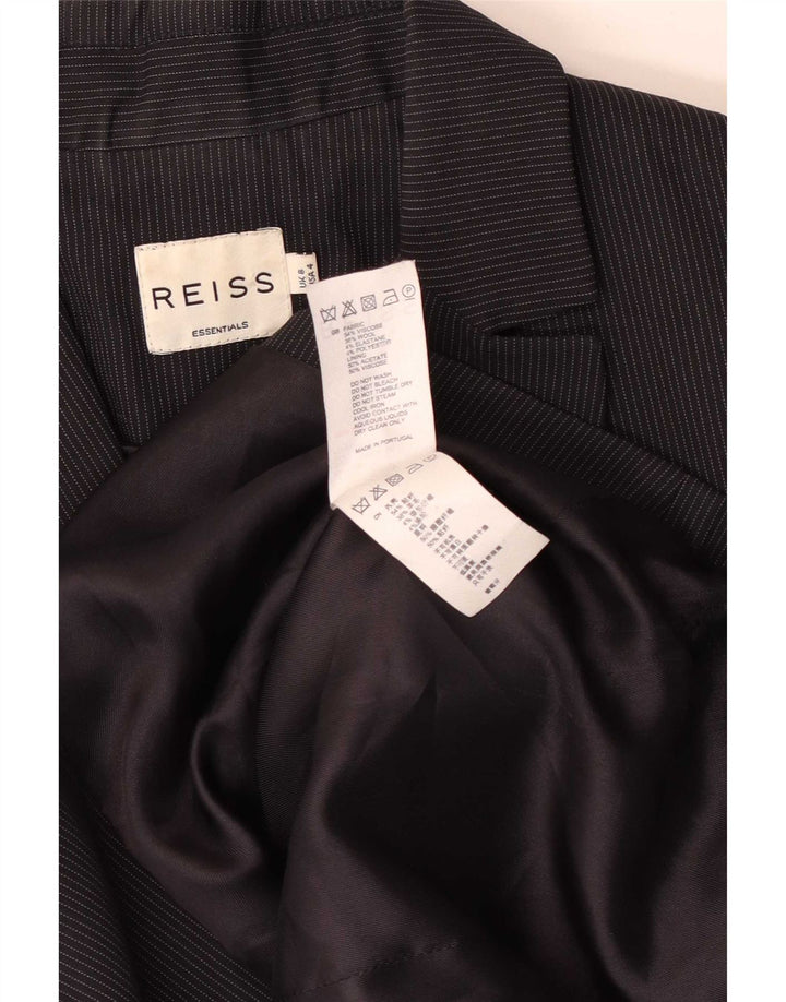 Reiss Γυναικείο σακάκι 1 κουμπιού UK 8 Small Black Pinstripe Viscose