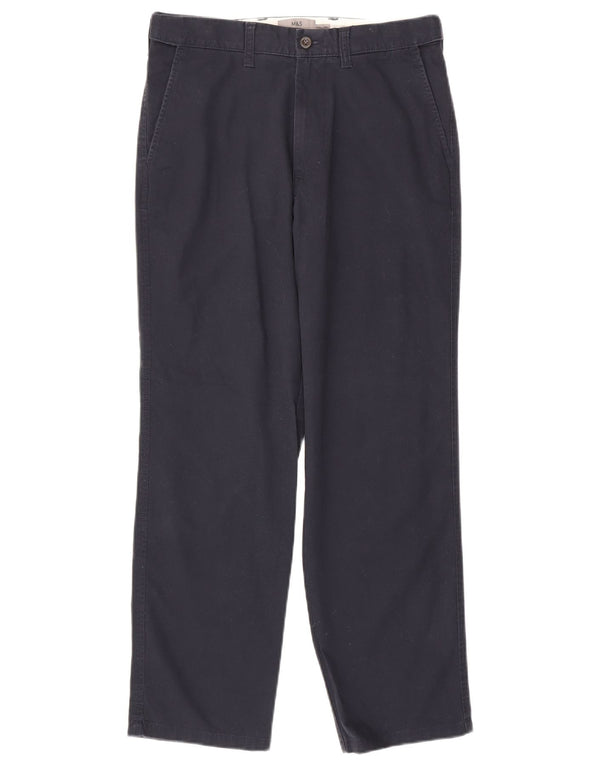 Ανδρικό παντελόνι Chino Marks & Spencer W30 L29 Navy Blue Cotton