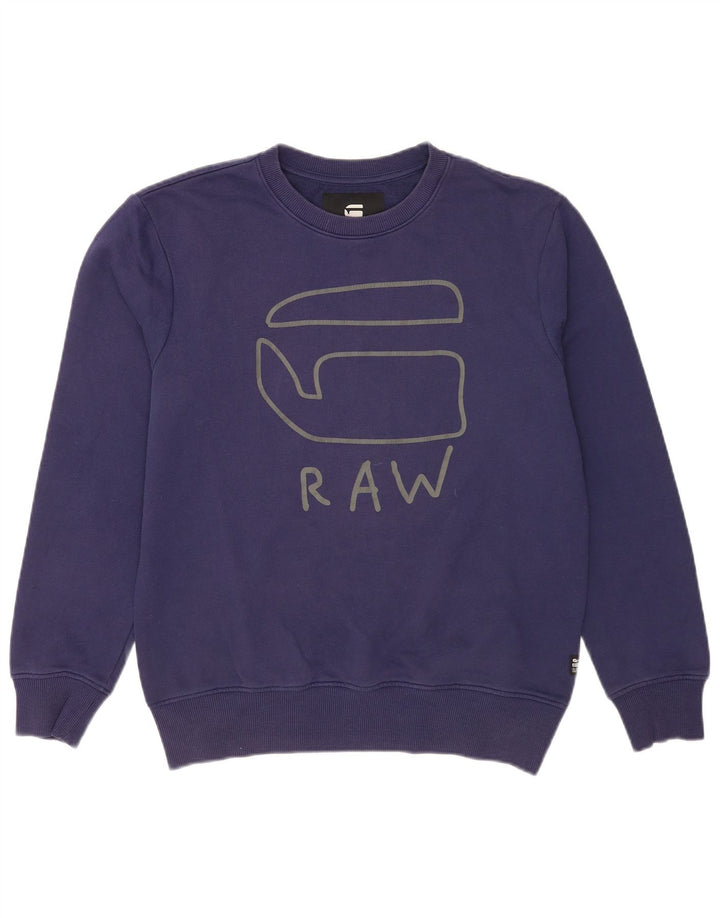 Ανδρικό γραφικό φούτερ G-Star Jumper Medium Navy Blue βαμβακερό