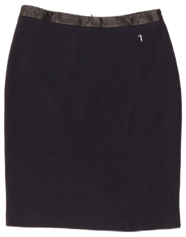 Trussardi Γυναικεία Pencil Φούστα IT 42 Medium W30 Navy Blue Ψαροκόκαλο