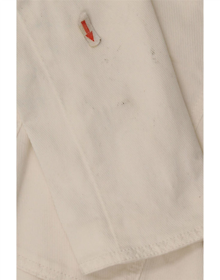 Armani Jeans Γυναικείο σακάκι 3 κουμπιών UK 10 Small λευκό βαμβακερό
