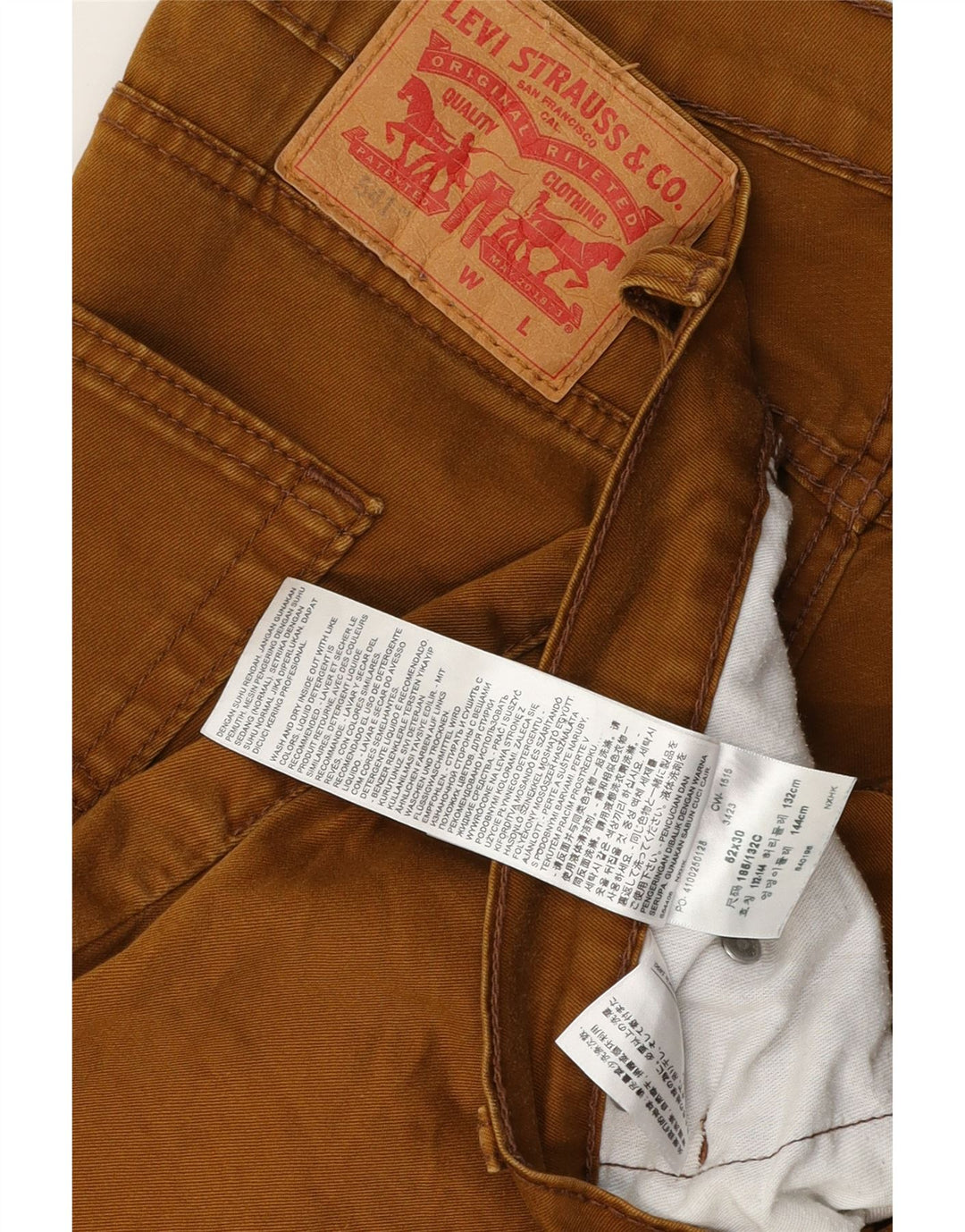 Levi's Mens 541 Straight Casual Παντελόνι W52 L30 Καφέ Βαμβακερό