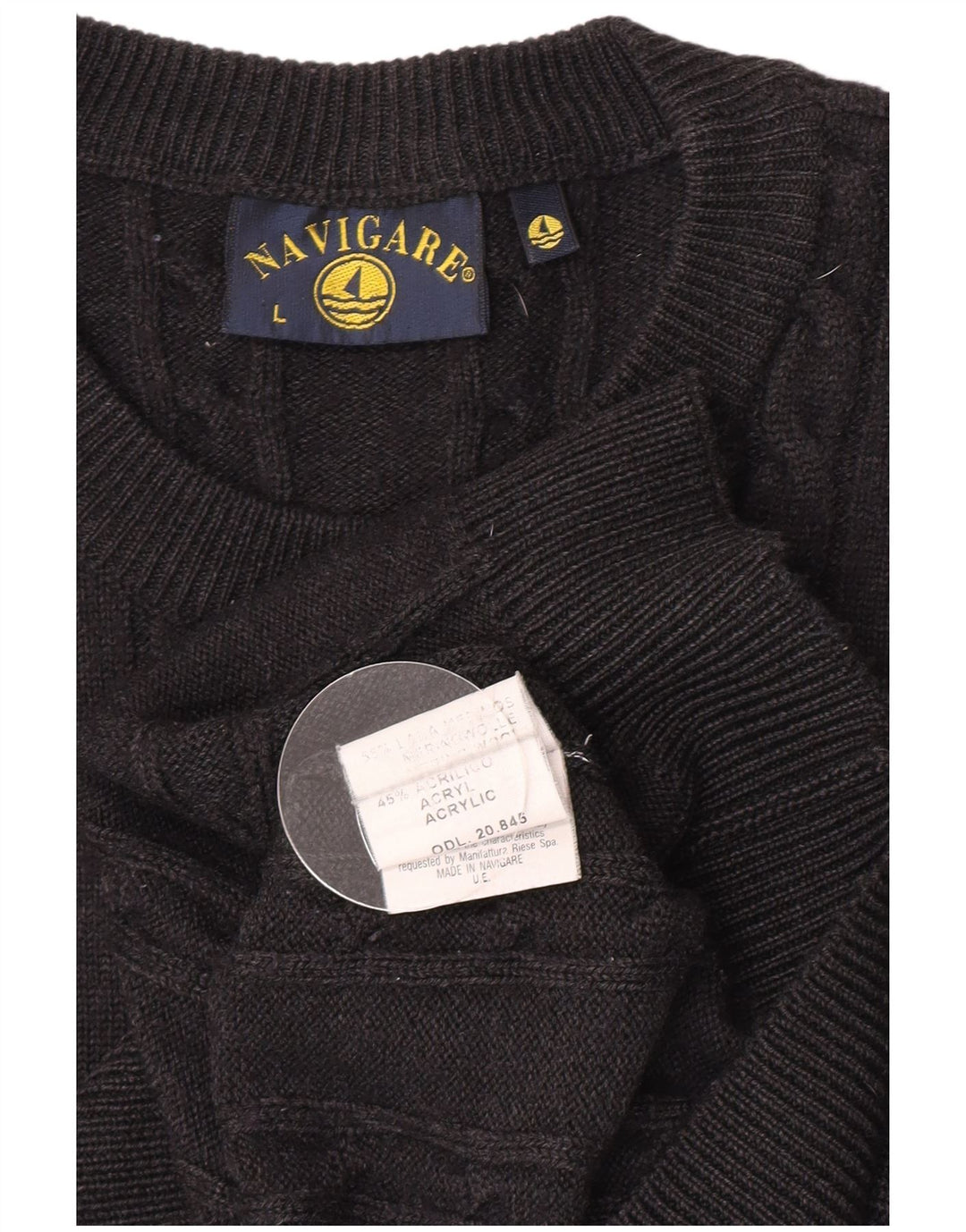 Ανδρικό πουλόβερ Navigare Crew Neck Jumper από μεγάλο γκρι μαλλί