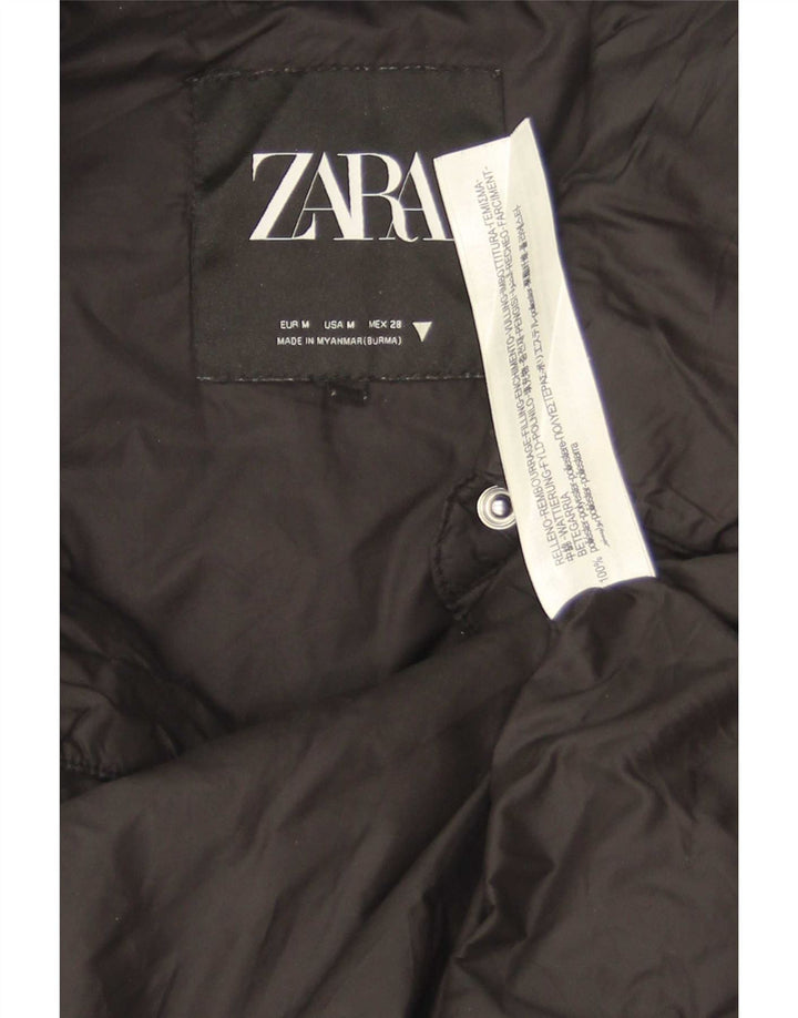 Zara Γυναικείο παλτό αντιανεμικό UK 14 Medium Black Polyester