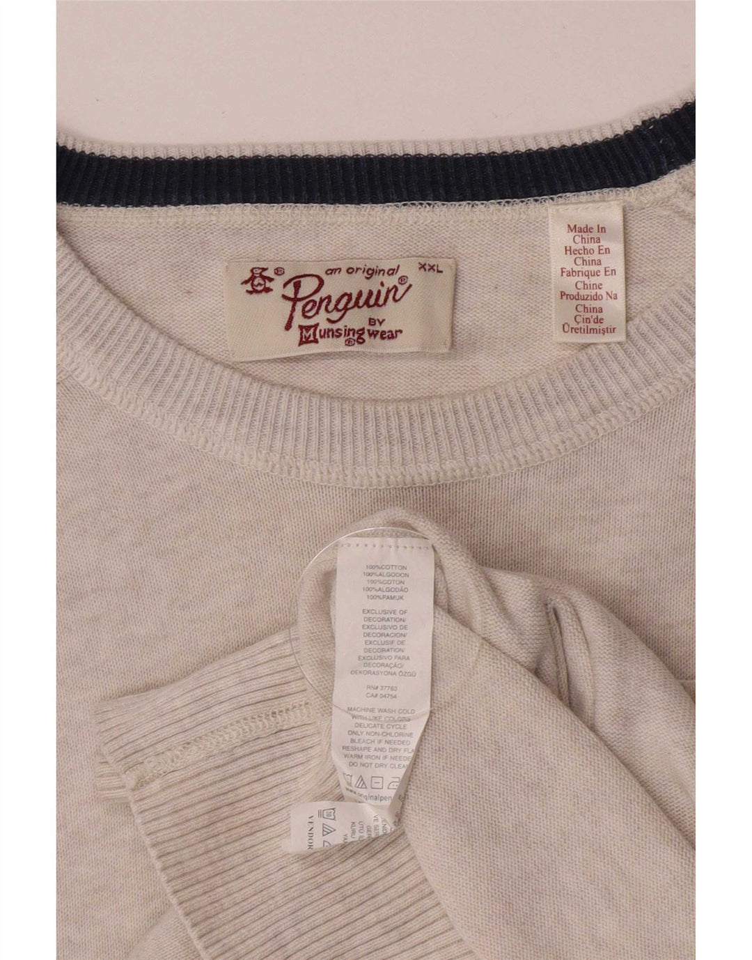Ανδρικό πουλόβερ Penguin Boat Neck Jumper 2XL Γκρι βαμβακερό