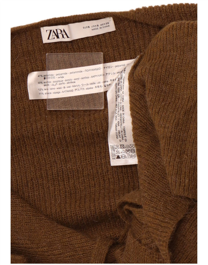 Γυναικεία ζακέτα ZARA UK 10 Small Brown Polyamide