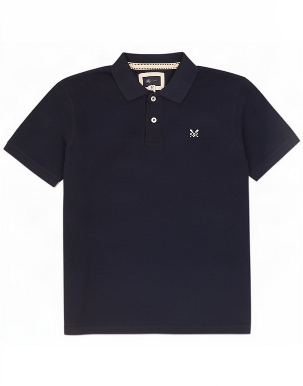 Crew Clothing Ανδρικό πουκάμισο Polo Medium Navy Blue Cotton