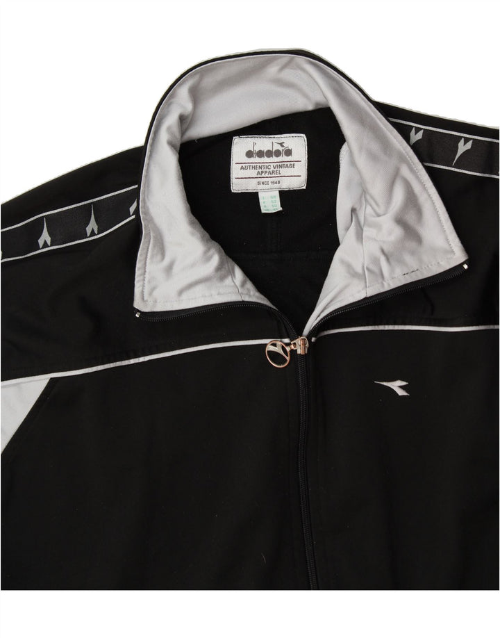 DIADORA Ανδρική φόρμα φόρμας γραφικών Top Jacket UK 40 Medium Black Colourblock