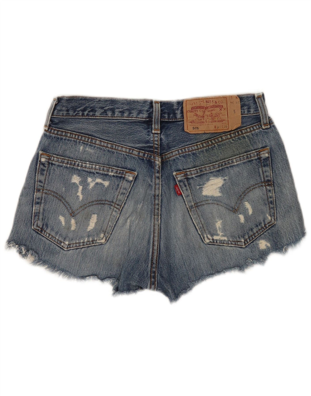 Levi's Womens 501 Distressed Denim Short W31 Medium Blue