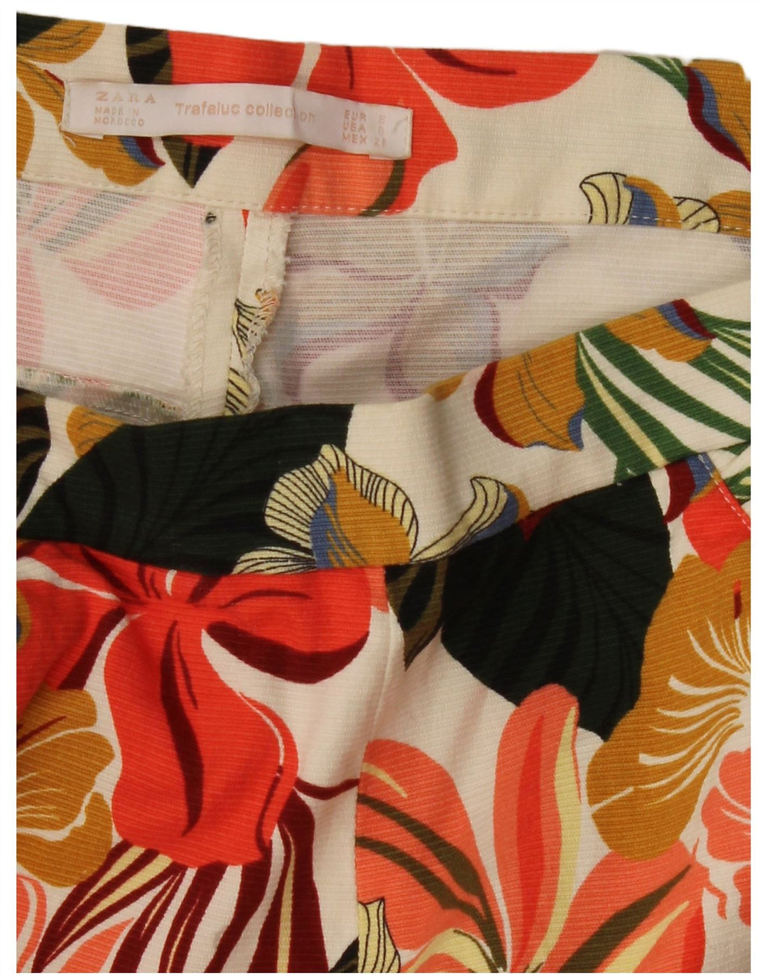 ZARA Γυναικείο Ψηλόμεσο Σορτσάκι Chino Μικρό W26 Πολύχρωμο Floral