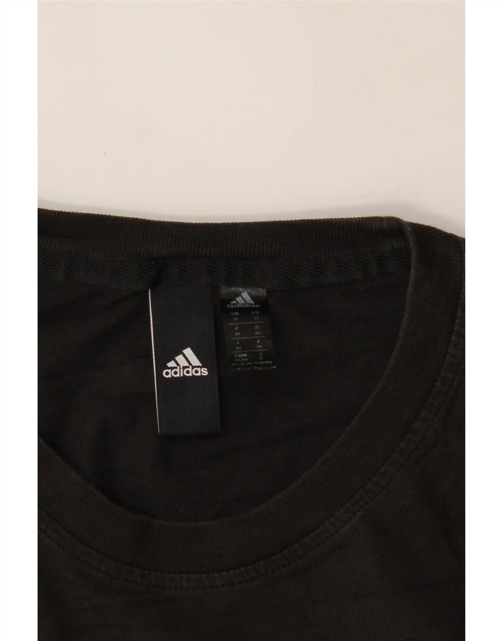ADIDAS Mens Graphic T-Shirt Top Medium Black Cotton Vintage Adidas and Second-Hand Adidas from Messina Hembry 