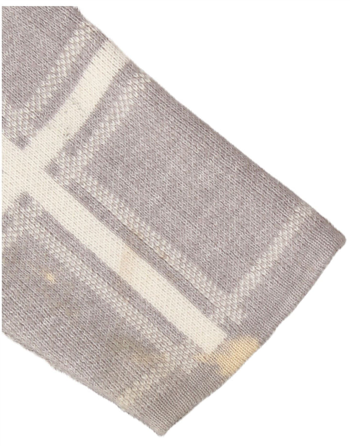 Marks & Spencer Γυναικείο πουλόβερ με λαιμόκοψη UK 16 Large Grey Check