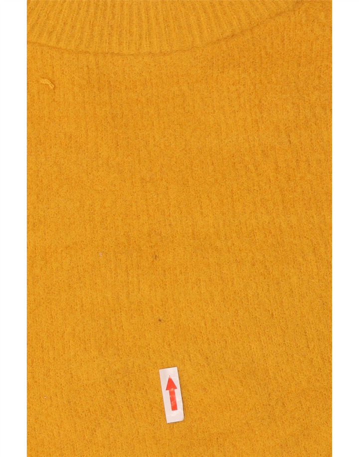 Zara Γυναικείο πουλόβερ με λαιμόκοψη UK 14 Medium Yellow Nylon