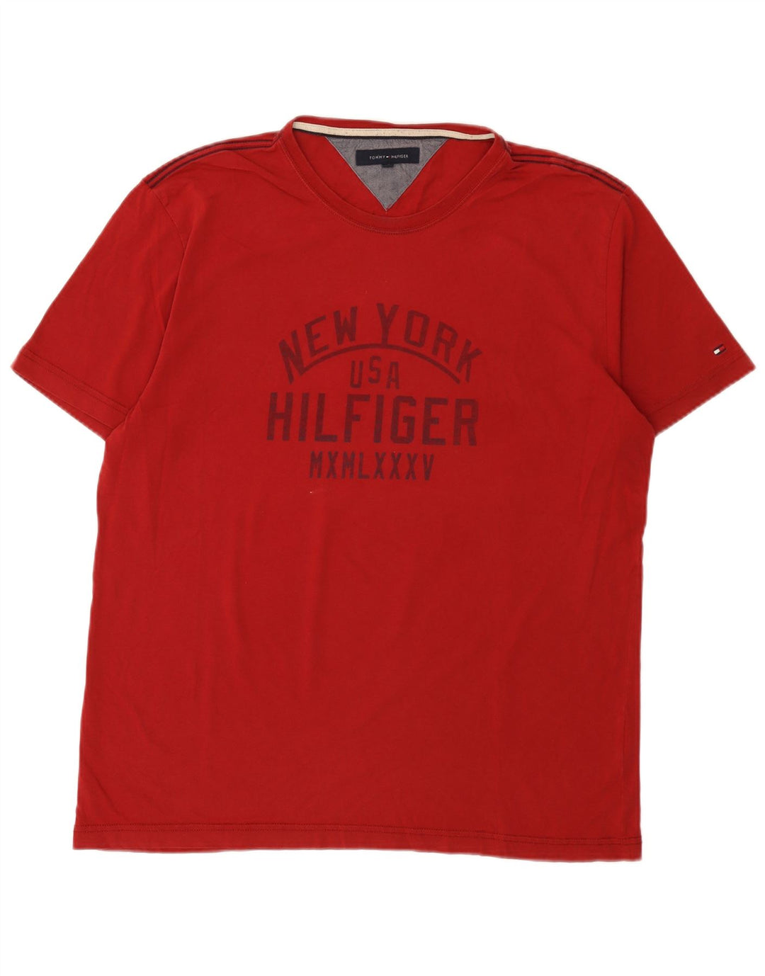 Ανδρικό γραφικό T-Shirt Tommy Hilfiger Top XL Red