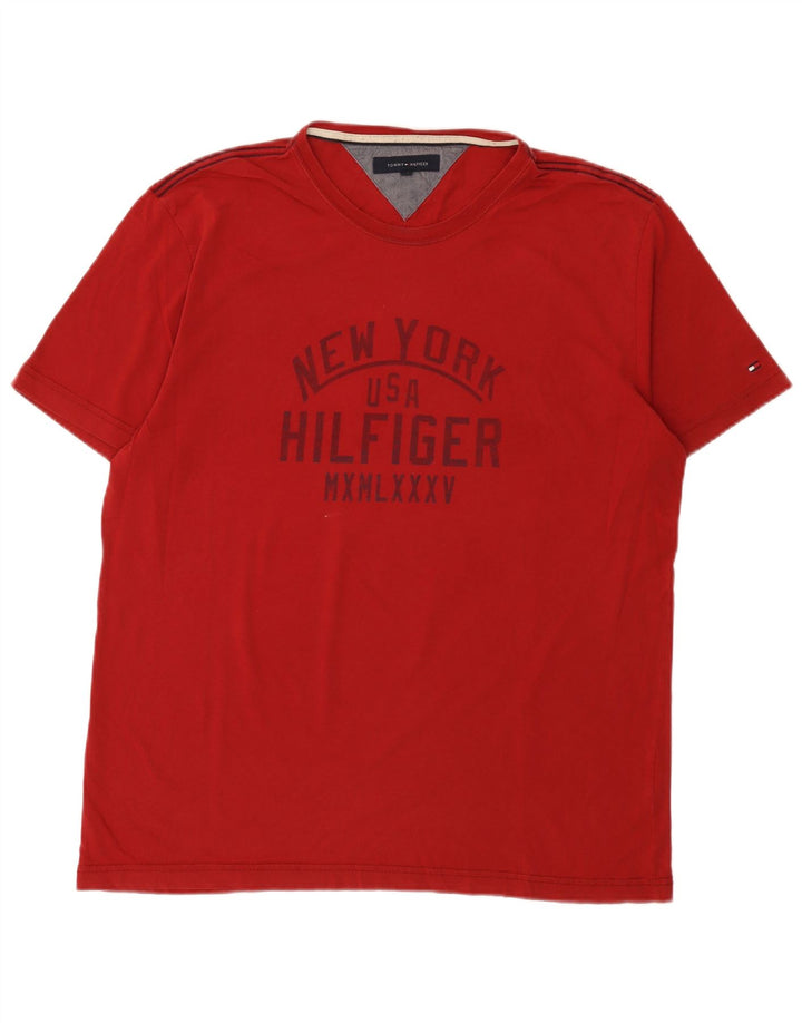 Ανδρικό γραφικό T-Shirt Tommy Hilfiger Top XL Red