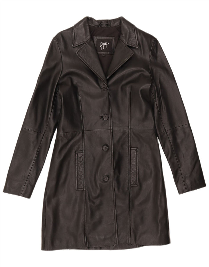 Gipsy Γυναικείο Δερμάτινο Παλτό UK 12 Medium Black Leather