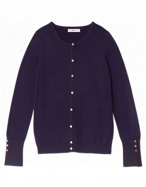 Zara Γυναικεία Ζακέτα UK 14 Large Navy Blue