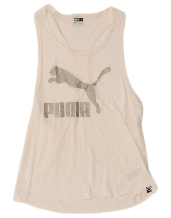 Γυναικείο γραφικό γιλέκο Puma Top UK 10 Small White Polyester