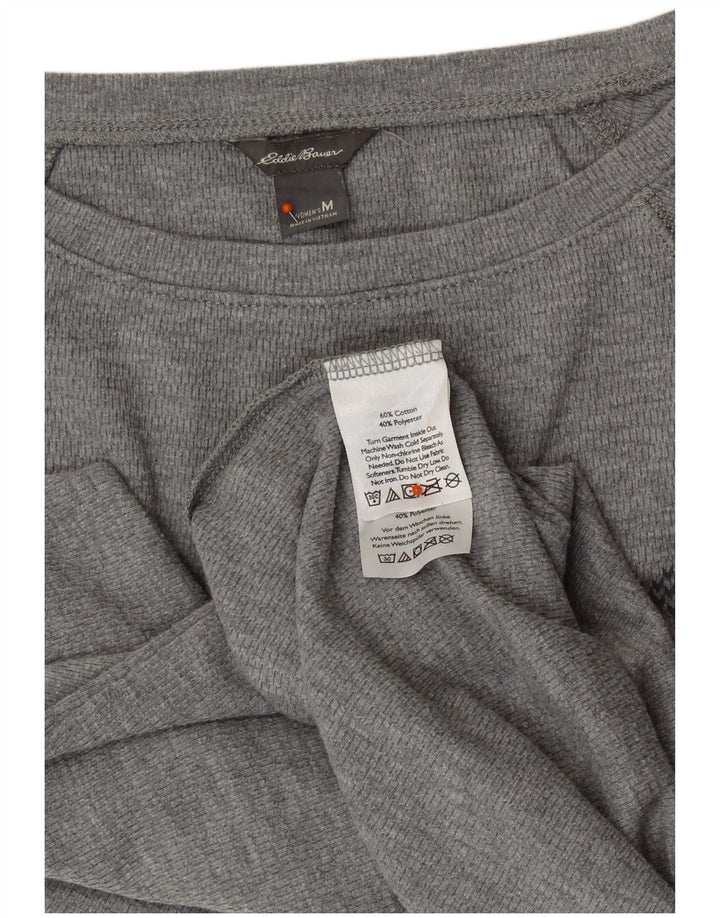 Γυναικείο μπλουζάκι Eddie Bauer μακρυμάνικο UK 12 Medium Grey Fair Isle Cotton