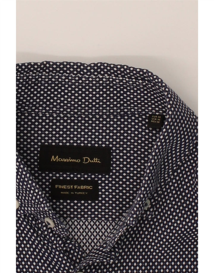 MASSIMO DUTTI Mens Shirt Medium Navy Blue Spotted Vintage Massimo Dutti and Second-Hand Massimo Dutti from Messina Hembry 