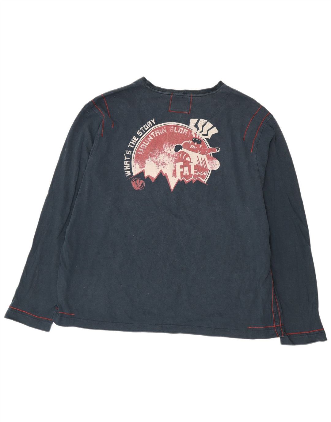 Fat Face Ανδρικό γραφικό τοπ μακρυμάνικο 2XL Navy Blue βαμβακερό