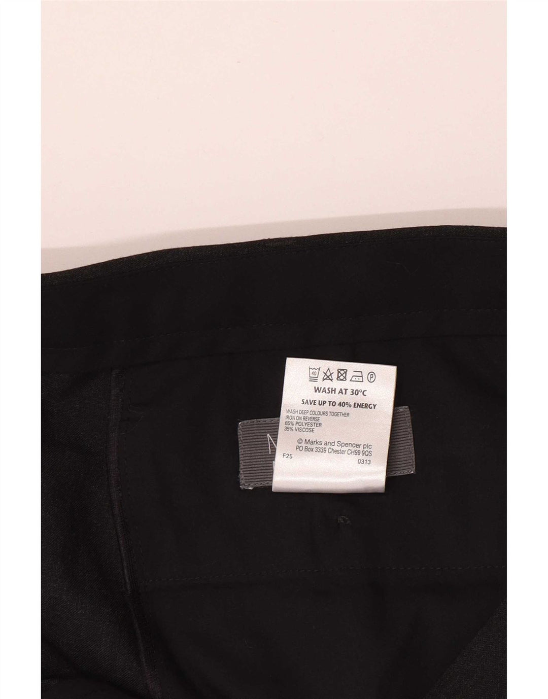Marks & Spencer Ανδρικό ίσιο παντελόνι W42 L33 Μαύρο πολυεστέρα