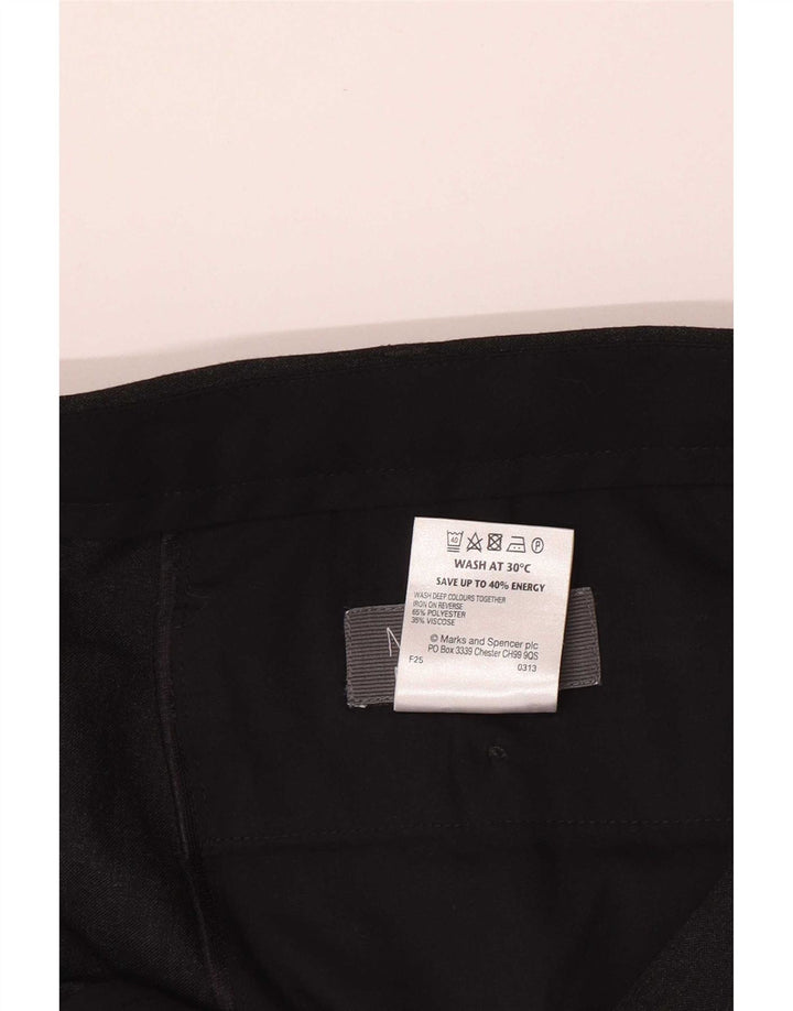 Marks & Spencer Ανδρικό ίσιο παντελόνι W42 L33 Μαύρο πολυεστέρα