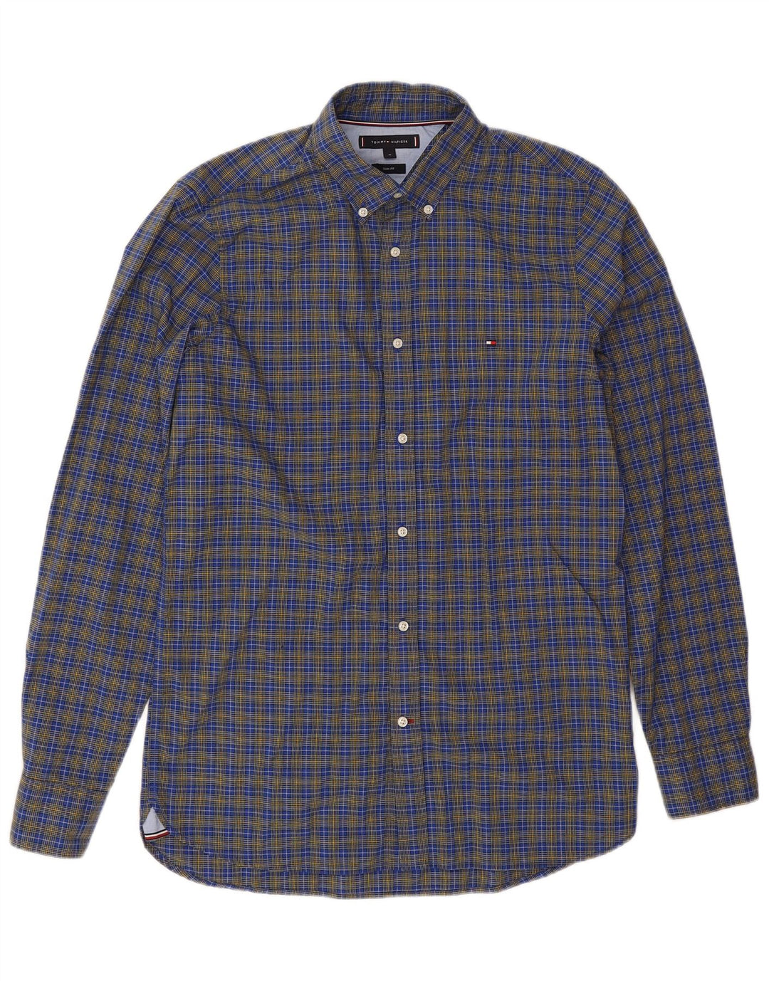 Ανδρικό πουκάμισο Tommy Hilfiger Slim Fit Medium Blue Check Cotton
