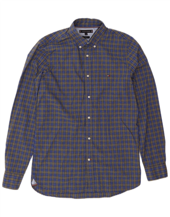 Ανδρικό πουκάμισο Tommy Hilfiger Slim Fit Medium Blue Check Cotton