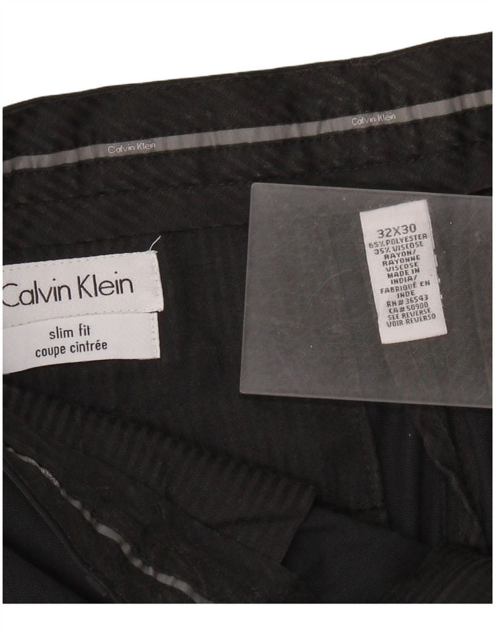 CALVIN KLEIN Ανδρικό Slim Fit Παντελόνι W32 L30 Μαύρο Πολυεστέρας