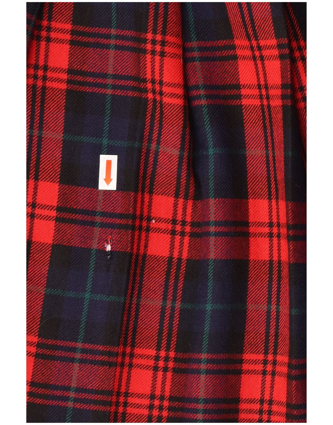 Vintage γυναικεία φούστα πλισέ με μαχαίρι IT 42 Medium W28 Κόκκινο καρέ παρθένο μαλλί