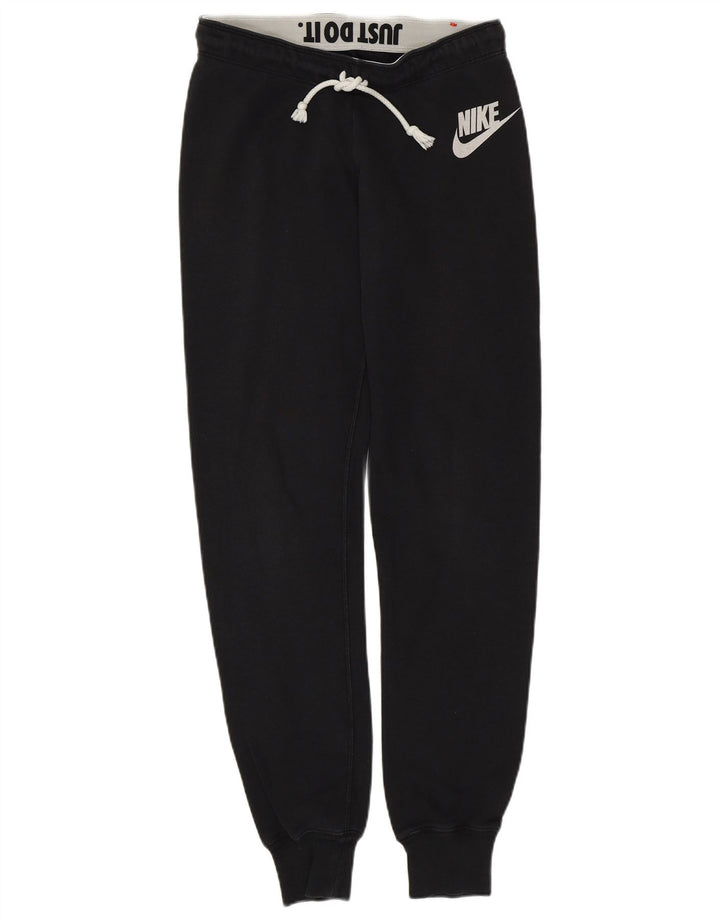 Γυναικεία αθλητική φόρμα NIKE Παντελόνι Joggers UK 10 Small Black Cotton