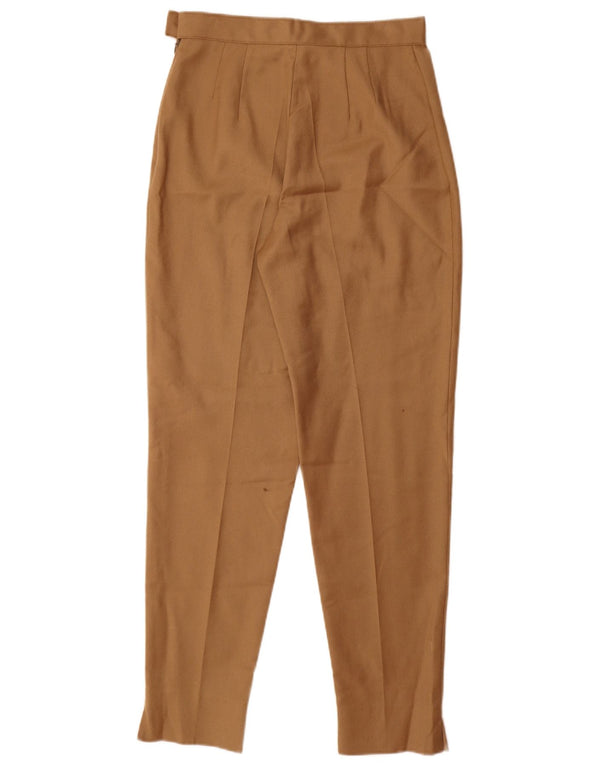 Vintage γυναικείο κωνικό παντελόνι IT 42 Medium W28 L29 Beige Virgin Wool