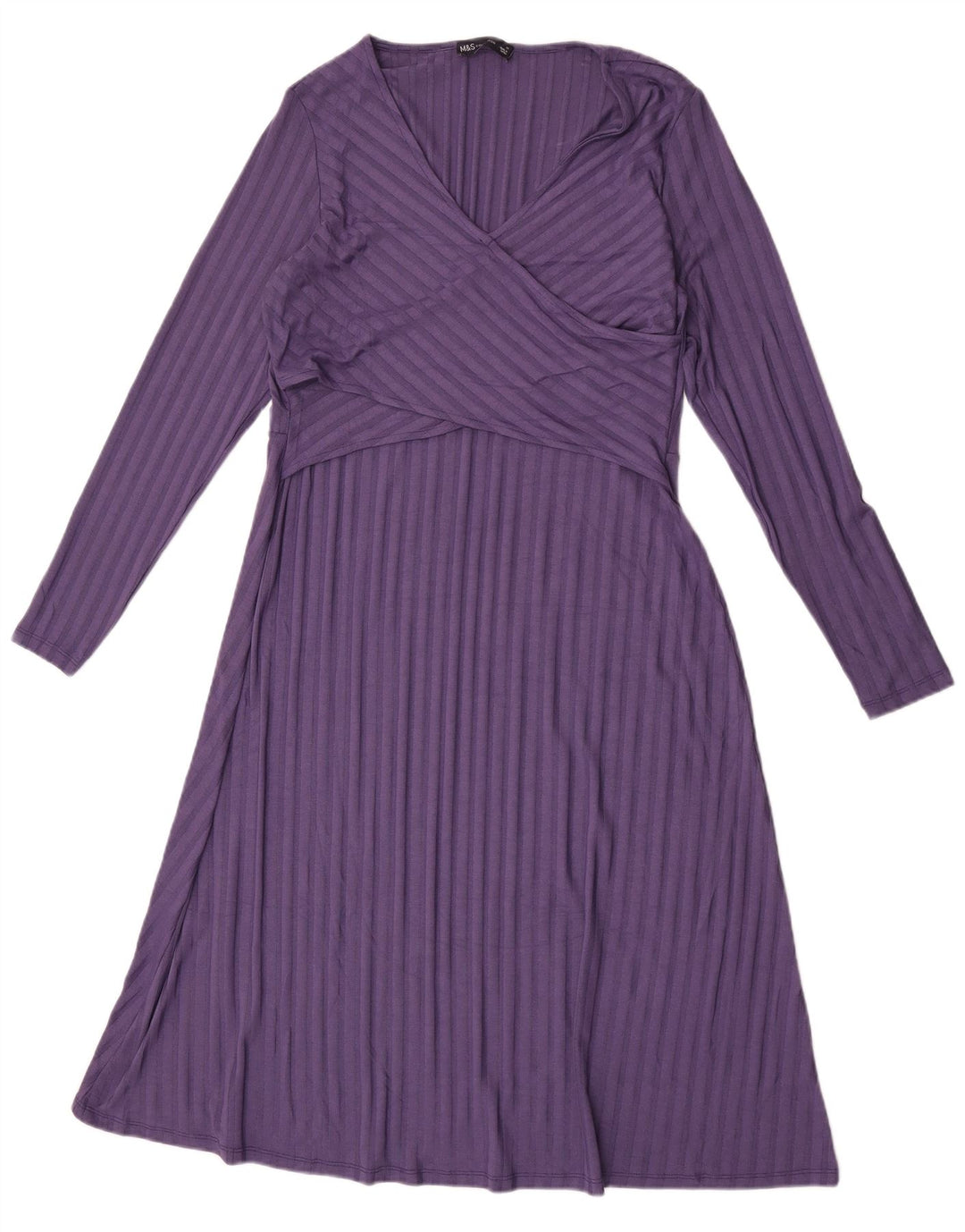 Marks & Spencer Γυναικείο φόρεμα A-Line UK 14 Medium Purple ριγέ